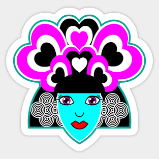 A head full of hearts...literally Sticker